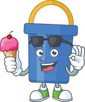 Cartoon character of blue sand bucket vector