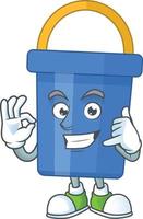 Cartoon character of blue sand bucket vector