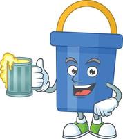 Cartoon character of blue sand bucket vector