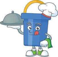 Cartoon character of blue sand bucket vector