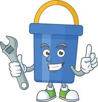 Cartoon character of blue sand bucket vector