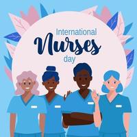 National Nurses Week is observed in United states form 6th to 12th of May of each year, to mark the contributions that nurses make to society. Vector illustration.