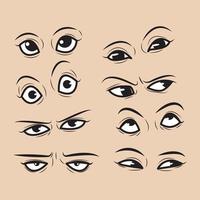 eye expression cartoon vector illustration