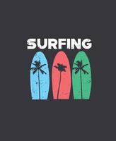 Surf t shirt template design. vector