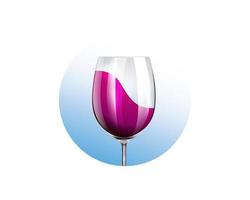 Red Wine Glass Icon, Wineglass logo, Fashion Glassware Icon Art vector Illustration isolated or white background