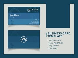 Dark Blue Elegant Minimalistic Business Card Template vector