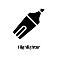 Highlighter Vector  Solid Icons. Simple stock illustration stock