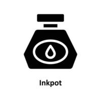 Inkpot Vector  Solid Icons. Simple stock illustration stock