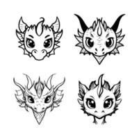 Introducing our adorable dragon mascot collection. Hand drawn with love, these illustrations are sure to add a touch of cuteness to any project vector