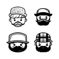 Get ready to chop down some cuteness with our kawaii lumberjack head collection. Each one Hand drawn with love, these illustrations are sure to add some woodsy charm to your project vector