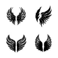 Take flight with our stunning black and white wings collection. Each one Hand drawn with intricate details, these illustrations are sure to add a touch of elegance to any project vector