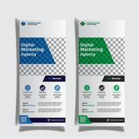 Roll Up banner set design template. vector