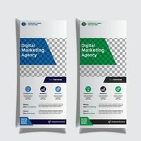 Roll Up banner set design template. vector