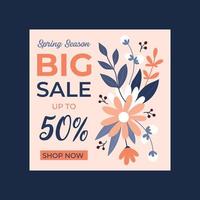 Spring Sale Social Media Post vector