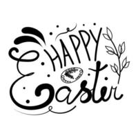 Happy Easter modern brush calligraphy. Ink illustration. Isolated on white background. vector