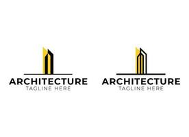 minimalista arquitectura, edificio, construcción logo diseño modelo vector