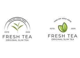 Tea leaf logo design template. icon for tea shop vector