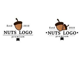 Acorn Oak Nut Drawing Logo Vector Illustration Icon Template