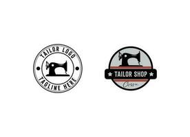 Vintage tailor shop logo inspiration. Textile or industry design template . Vector illustration concept