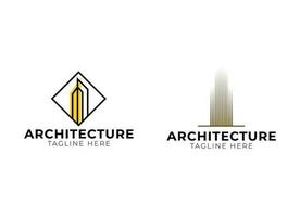 minimalista arquitectura, edificio, construcción logo diseño modelo vector