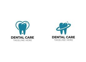 Dental clinic and dental care logo. Dentist, teeth care or oral clinic logo vector