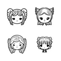 Add a touch of heavenly cuteness to your project with our cute kawaii angel head logo collection. Hand drawn with love, these illustrations are sure to bring a sense of playfulness and purity vector