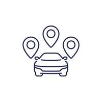 carpool line icon with a car, vector