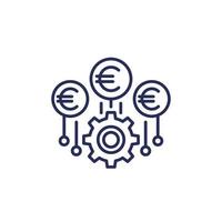 pago Procesando línea icono con euro vector