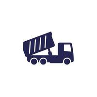 unloading tipper truck icon on white vector