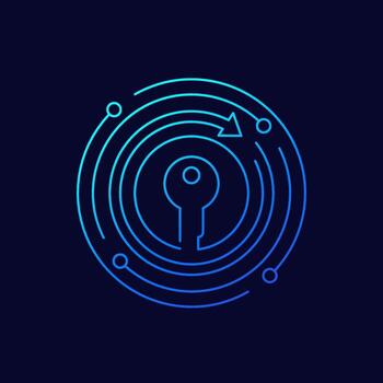 cambio llave lineal icono para web y aplicaciones vector