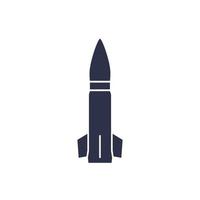 balístico misil icono en blanco vector