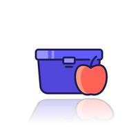 lunch box icon with outline vector