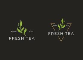 té hoja logo diseño modelo. icono para té tienda vector