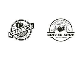 Vintage classic coffee shop logo vector