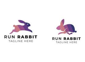 Rabbit Logo Design Template Icon Retro Vector Illustration