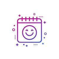 nice day icon with calendar and emoji vector