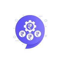 dinero administración y Finanzas icono con indio rupia vector