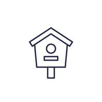 birdhouse icon on white, line vector