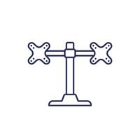monitor stand with two mounts line icon on white vector