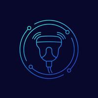 ultrasound or sonography line icon vector
