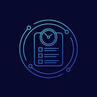 timesheet and time tracking line vector icon