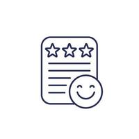 good review line icon with emoji vector