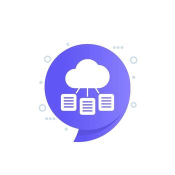 documents in a cloud icon for web vector