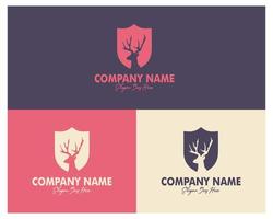 deer and shield logo set. premium vector design. appear with several color choices. Best for logo, badge, emblem, icon, design sticker, industry. available in eps 10.