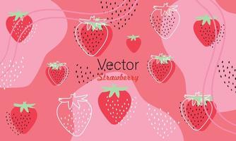 seamless background with strawberry vector
