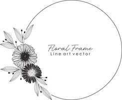 Hand drawn floral wreat frame vector