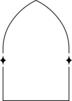 Minimalistic linear arches frame, elements and illustrations in simple linear style vector