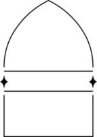Minimalistic linear arches frame, elements and illustrations in simple linear style vector