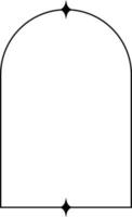 Minimalistic linear arches frame, elements and illustrations in simple linear style vector