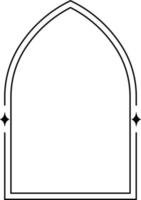 Minimalistic linear arches frame, elements and illustrations in simple linear style vector